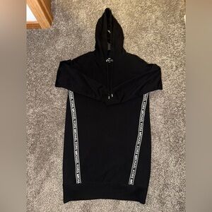Michael Kors Logo Tape Hooded Sweatshirt Dress